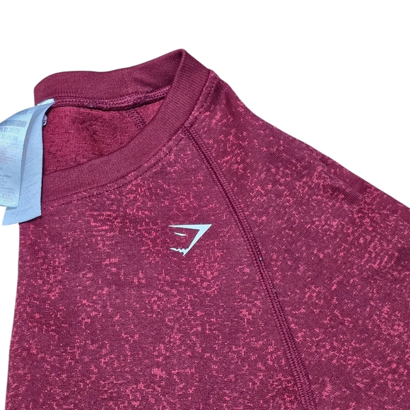 Gymshark Deep Red Fitness Long Sleeve Crop Top Size Large - Picture 2 of 6